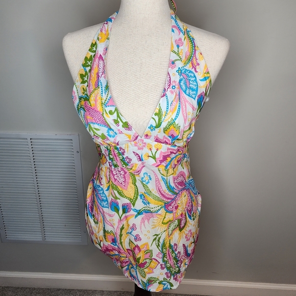 Paisley Multi-color Halter Top Size XS Laundry by Shelli Segal - Picture 1 of 16